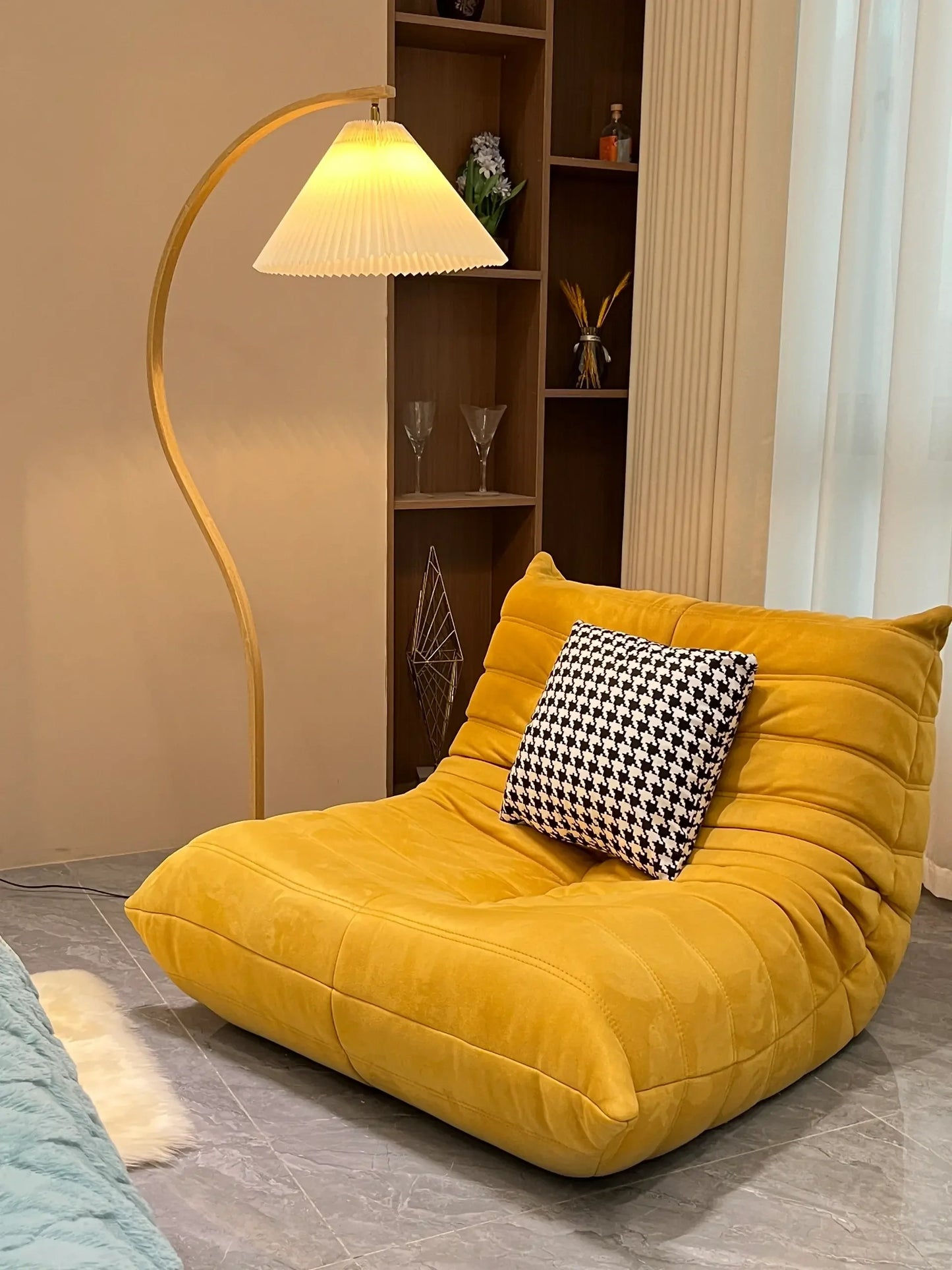 Togo Compressed Sofa | Lazy Lounge Chair | Modern Minimalist Armless Sofa | Bedroom & Living Room Seating | High-Density Foam Soft Couch