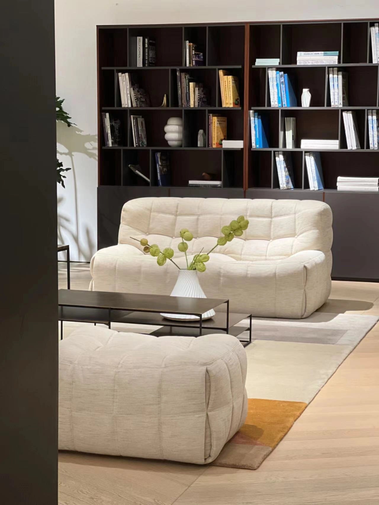 Waffle Lounge Sofa | Compressed Sofa | Lazy Lounge Chair | Modern Minimalist Armless Sofa | Bedroom & Living Room Seating | High-Density Foam Soft Couch