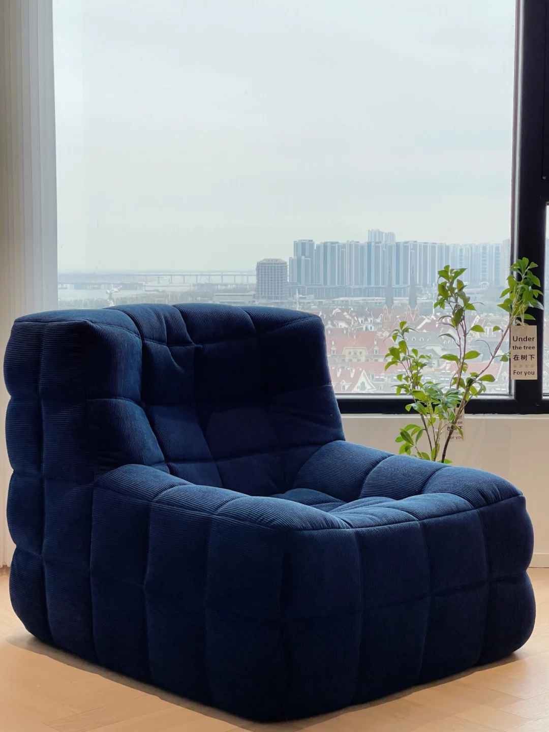 Waffle Lounge Sofa | Compressed Sofa | Lazy Lounge Chair | Modern Minimalist Armless Sofa | Bedroom & Living Room Seating | High-Density Foam Soft Couch