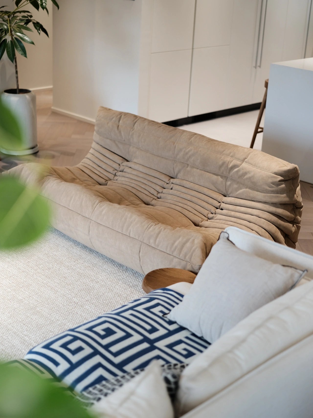 Togo Compressed Sofa | Lazy Lounge Chair | Modern Minimalist Armless Sofa | Bedroom & Living Room Seating | High-Density Foam Soft Couch