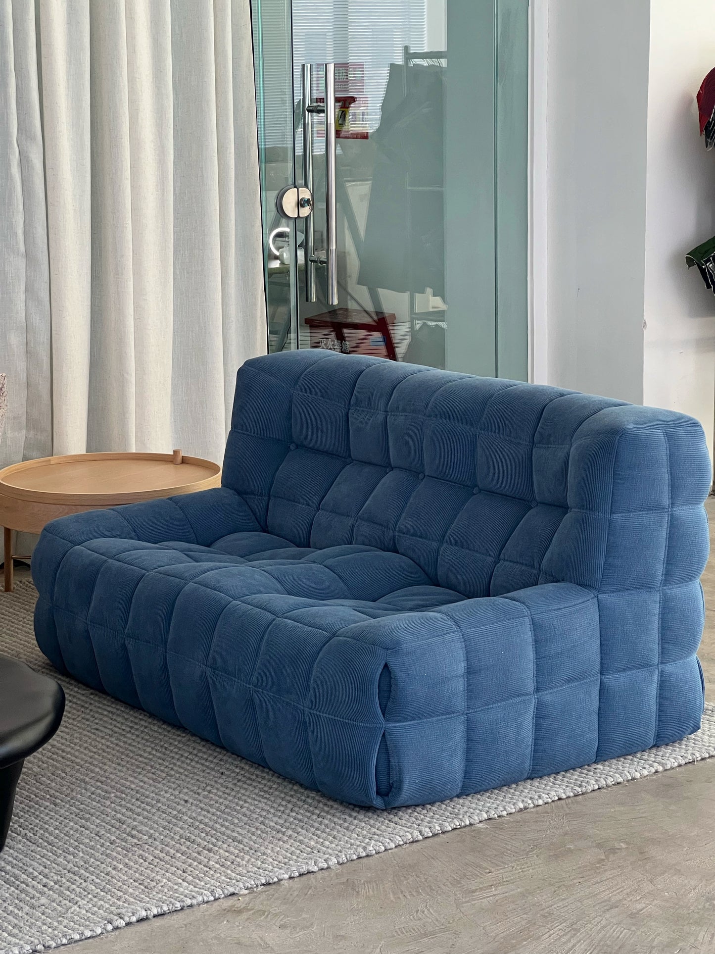 Waffle Lounge Sofa | Compressed Sofa | Lazy Lounge Chair | Modern Minimalist Armless Sofa | Bedroom & Living Room Seating | High-Density Foam Soft Couch